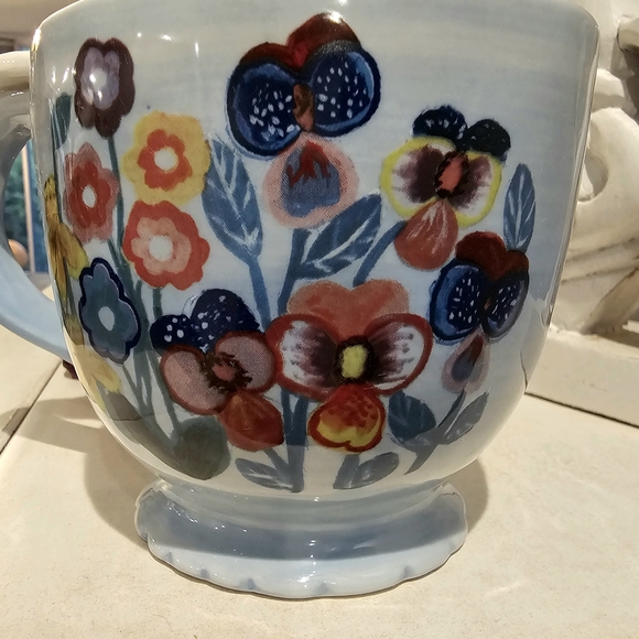 Anthropologie Floral Stoneware Mug Francesca Kaye Handpainted - Picture 4 of 12